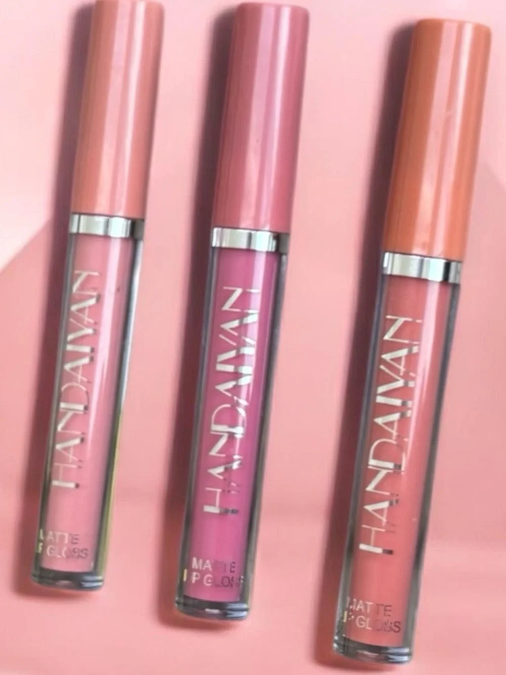 Luxe Velvet Matte Lipgloss Trio Handaiyan Lip Beauty Set Wristlet Makeup Bundle
